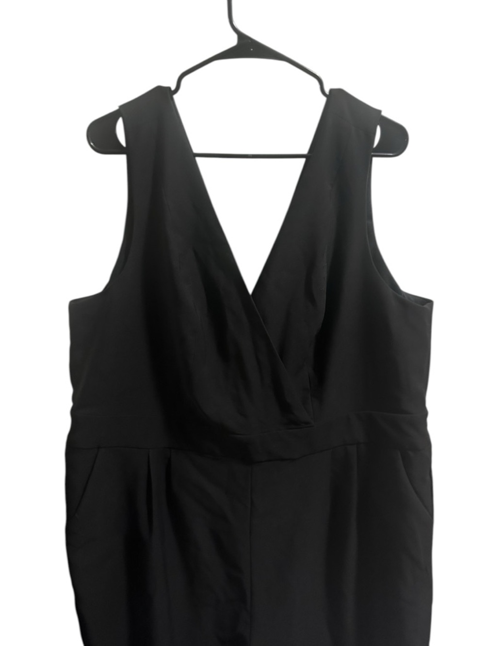 torrid Black Refined Crepe Surplice Sleevless Jumpsuit size 22 New - Picture 4 of 10
